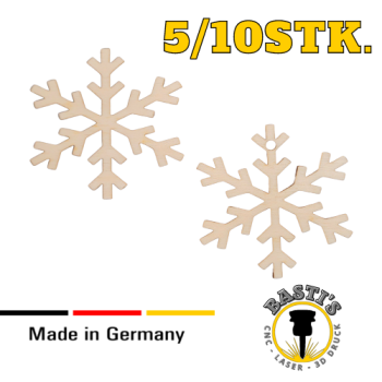 Schneeflocke aus Holz 3-10cm